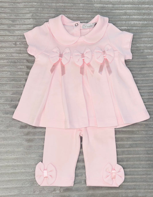 Visara Pink Bow Legging Set
