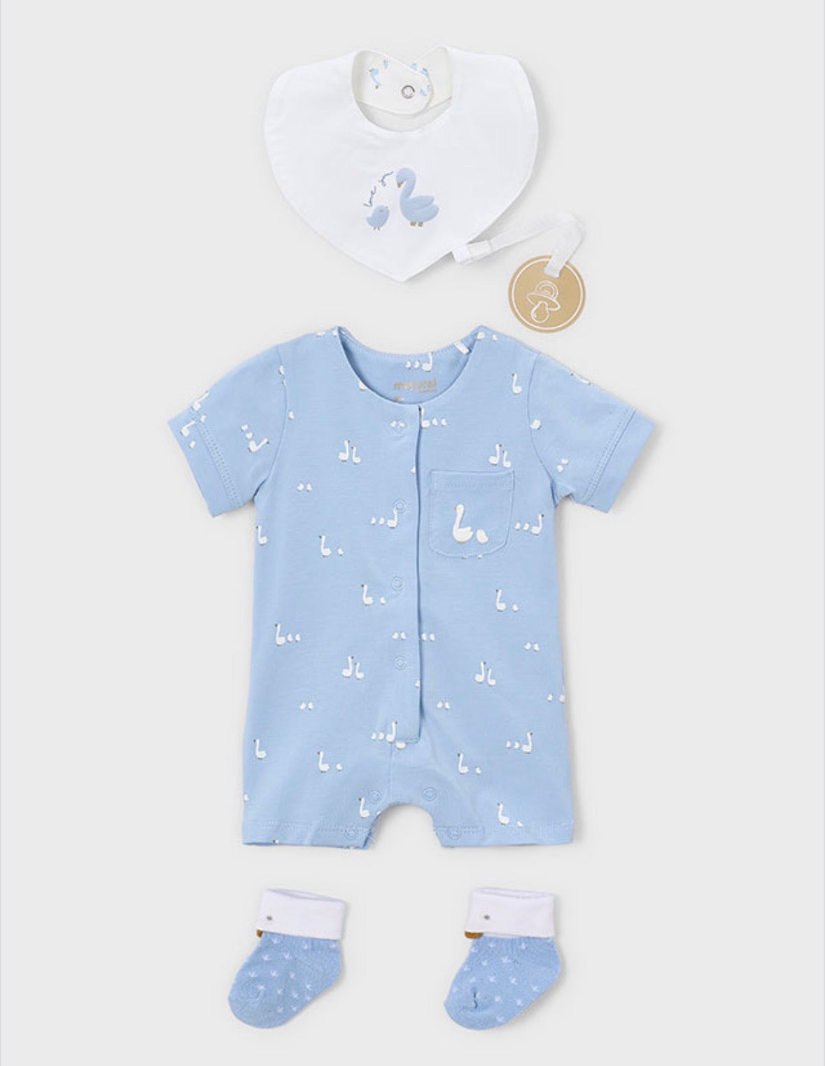 Mayoral Swan Blue Romper Set