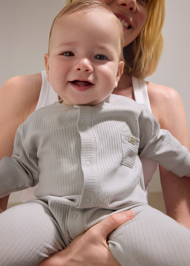 Mayoral Grey Welcome to the Family Onesie