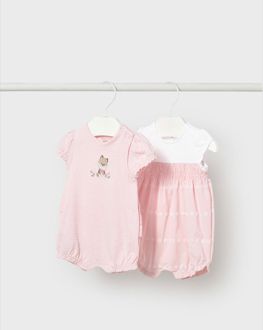 Mayoral Pink Doggy Rompers