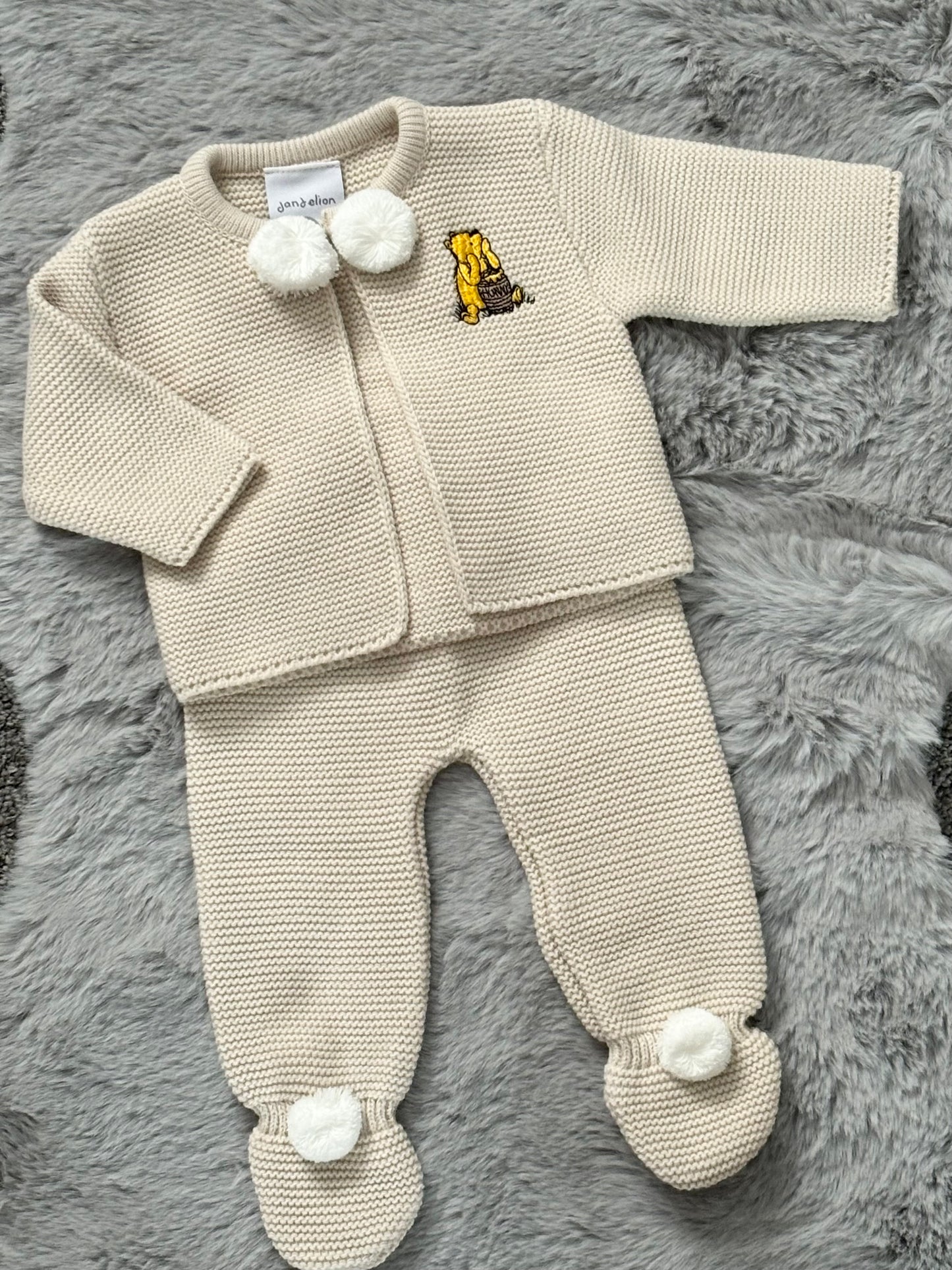 Dandelion Bear Pom Suit Taupe