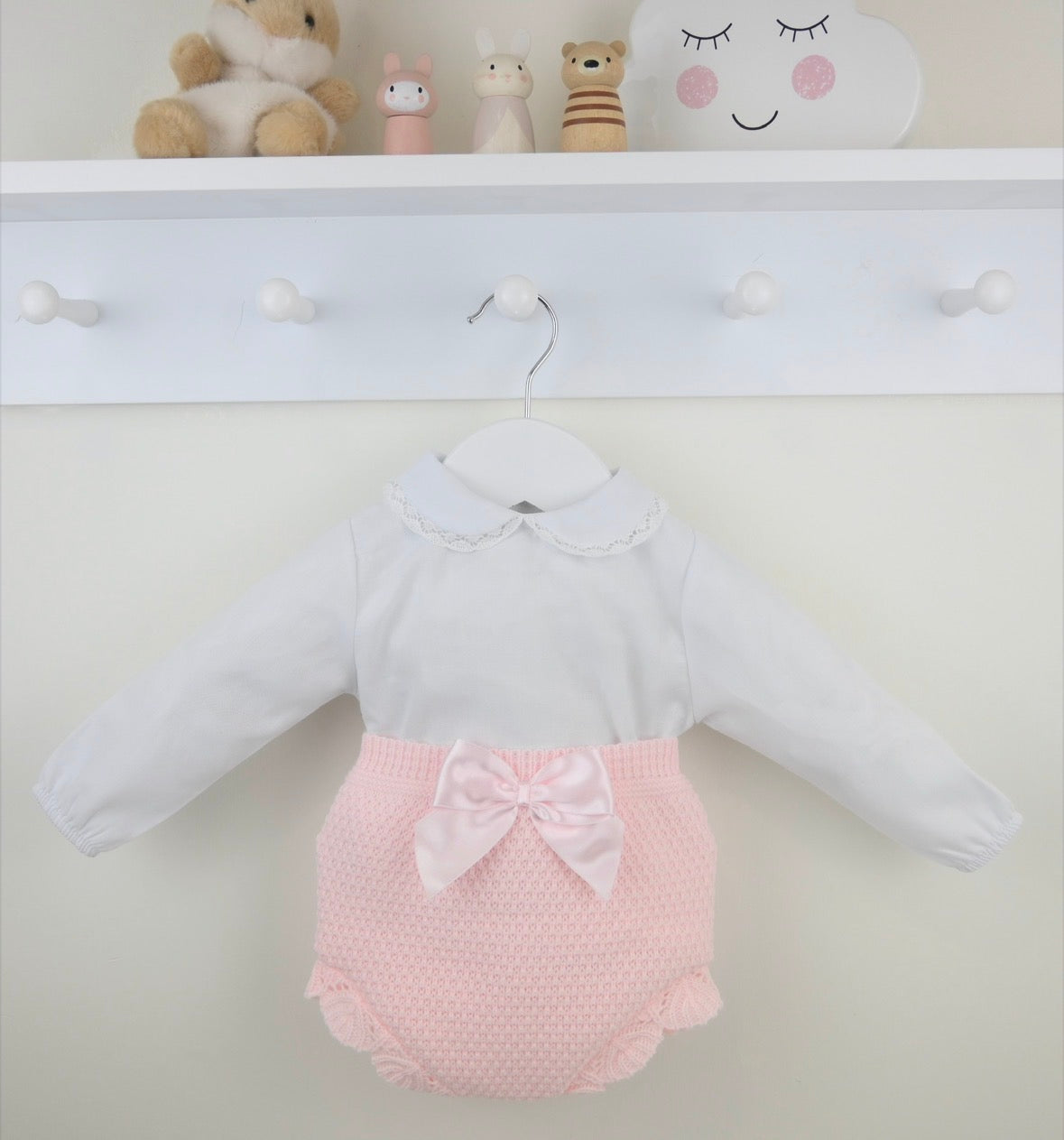 Pex Pink Bow Knitted Jam Pant Set