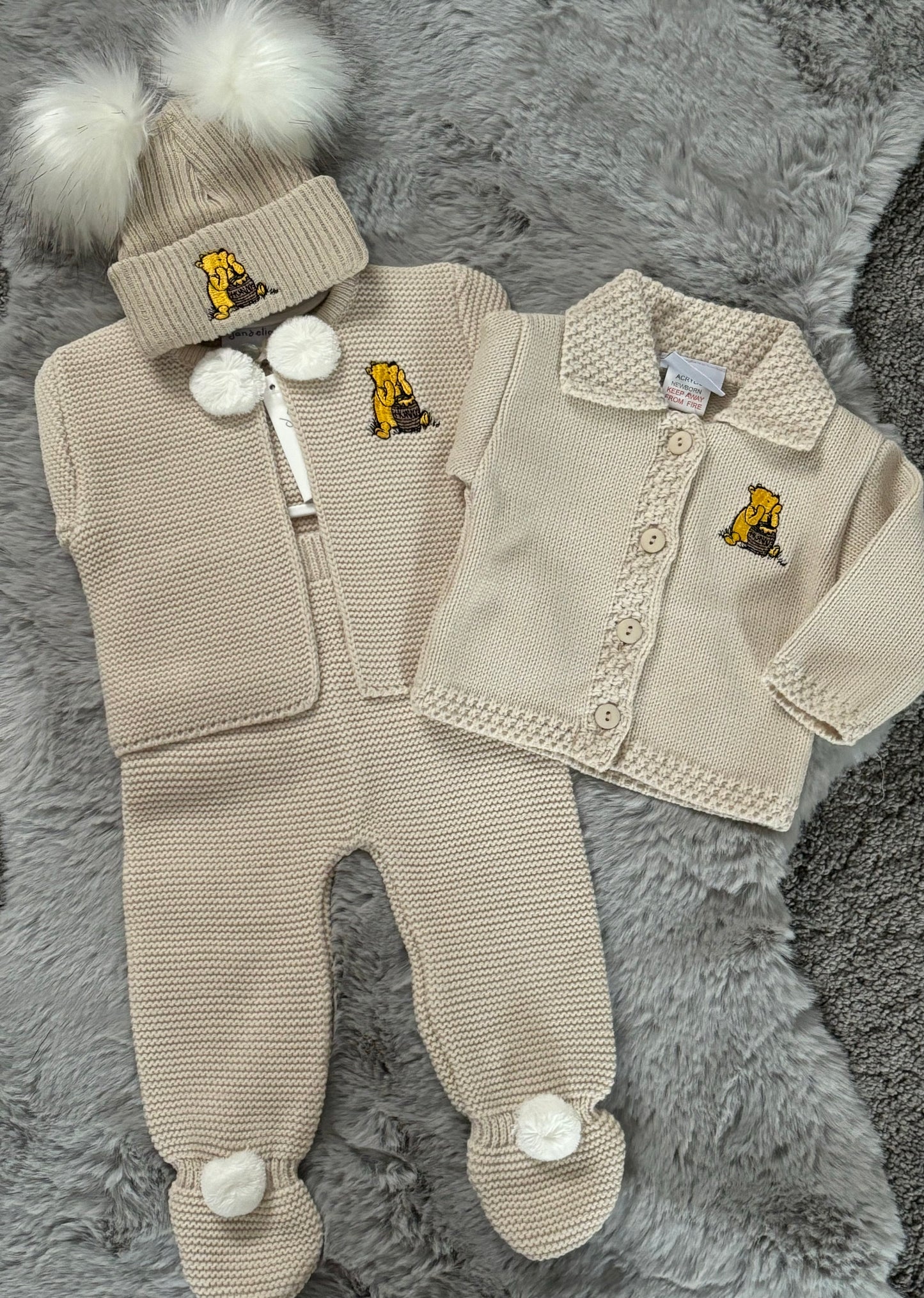 Dandelion Taupe Bear Cardigan