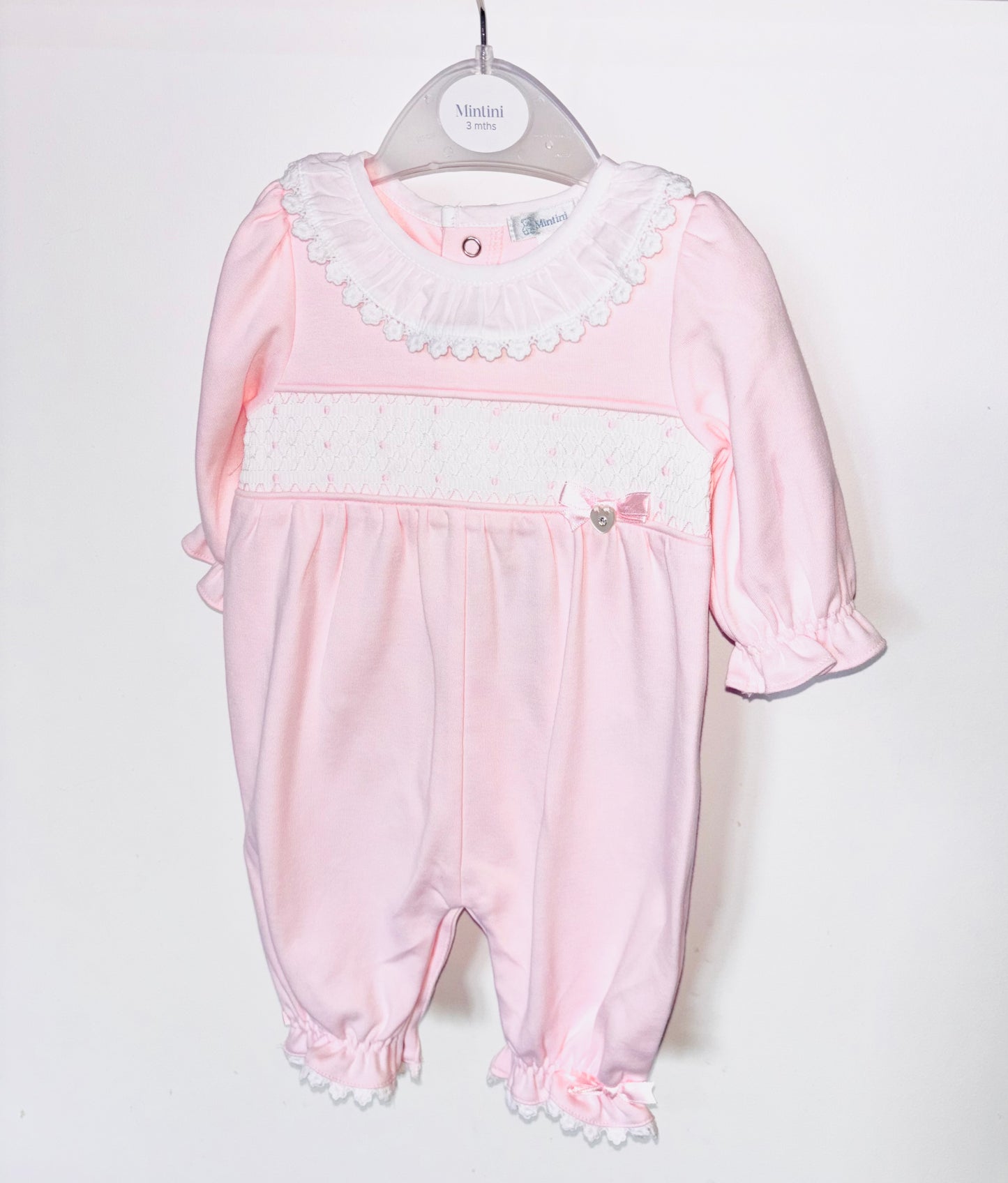 Mintini Pink Smock Onesie AW25