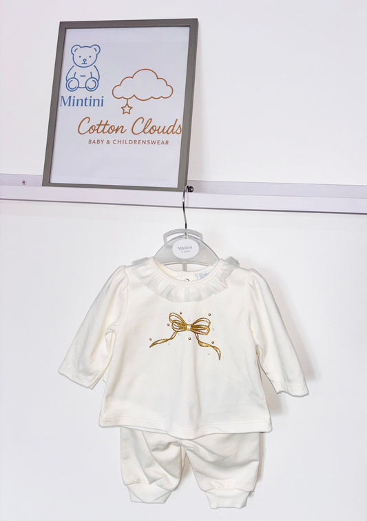 Mintini Ivory Bow Trouser AW25 Set