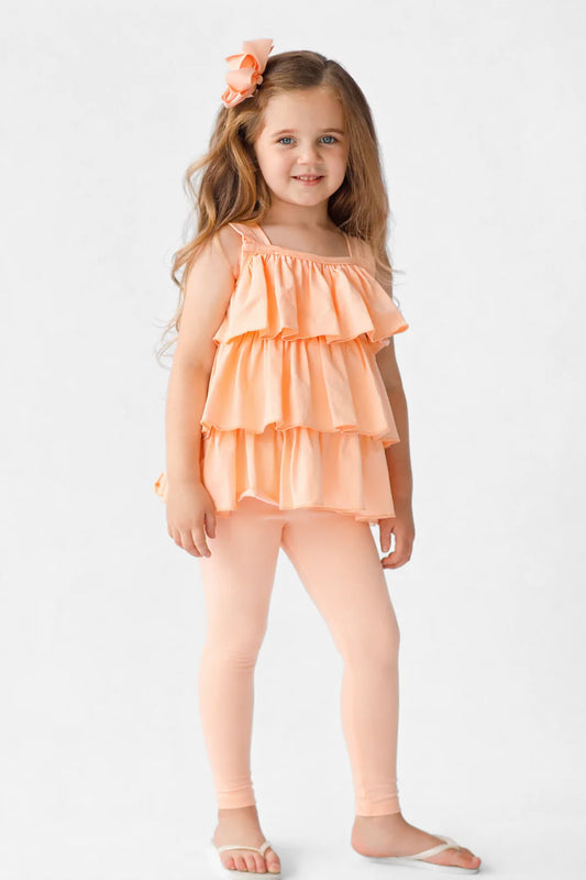 Harris Kids Peach Frill Legging & Short 3 Piece