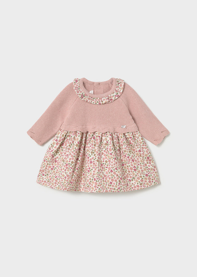 Mayoral Pink Floral Knit Dress