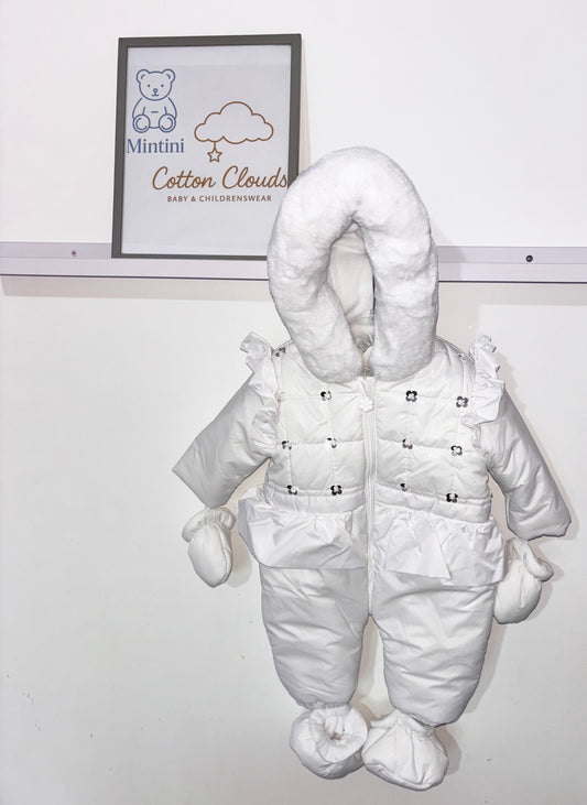 Mintini White Sequin Snowsuit AW25