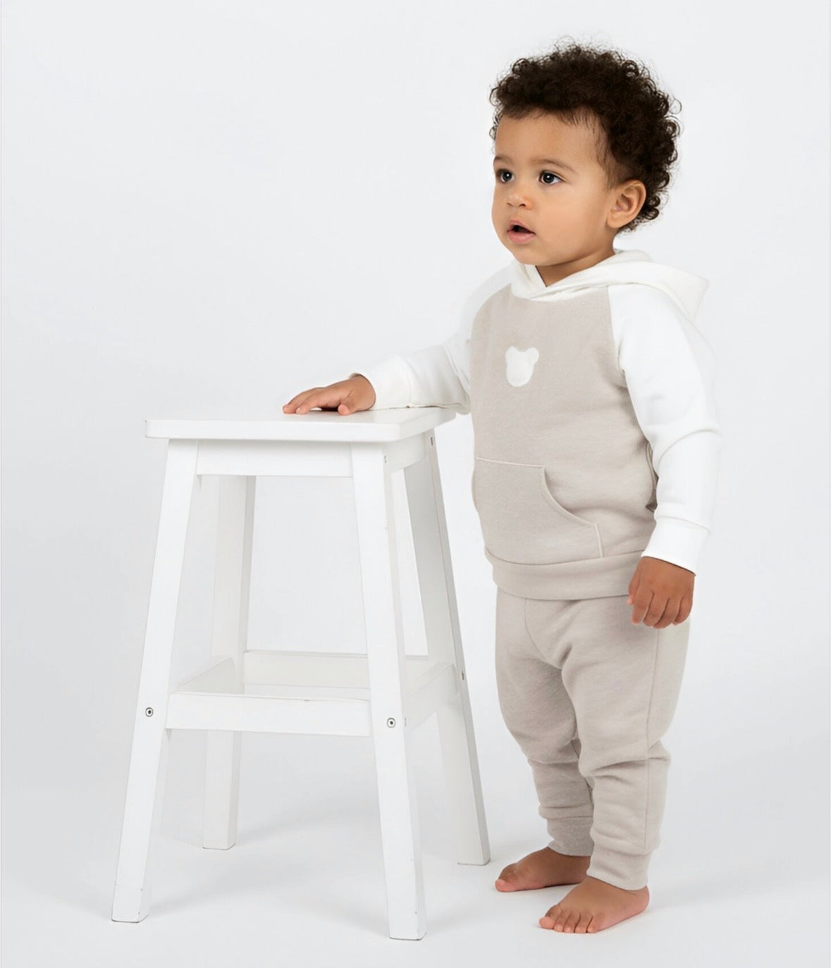 Pex Beige Teddy Hoody Set