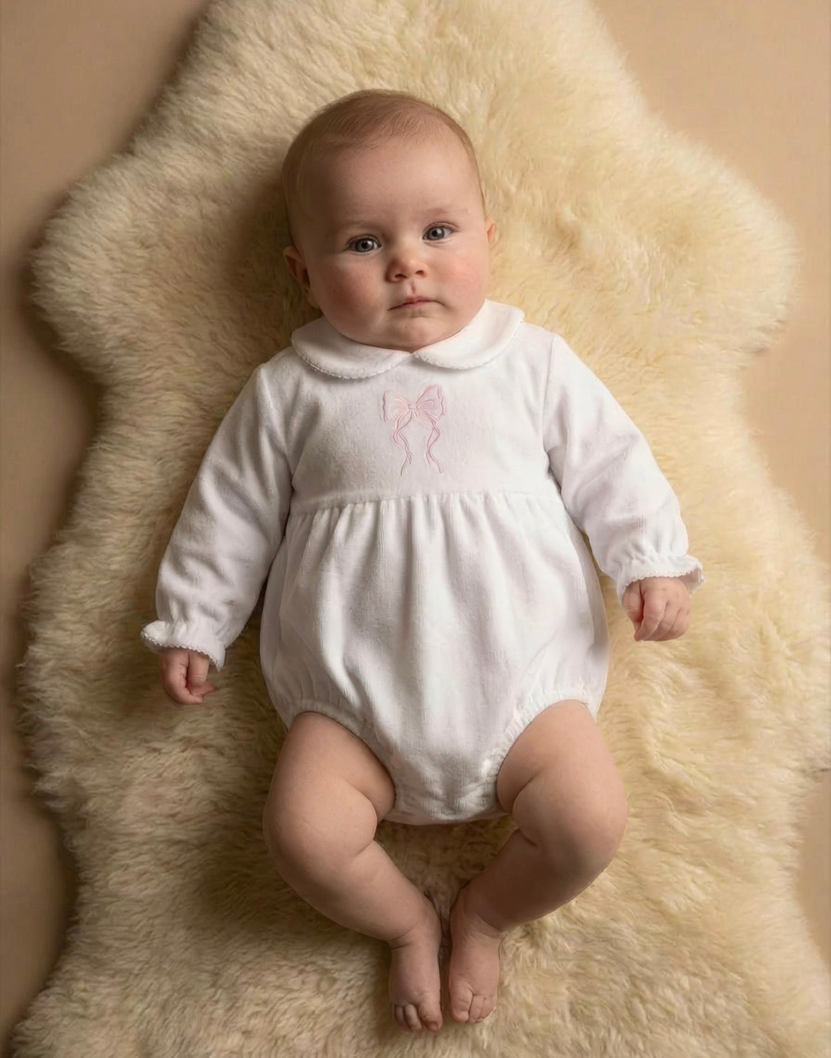 Pex White Bow Hallie Romper