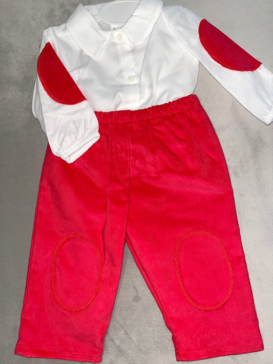 Red Trouser Cords Set