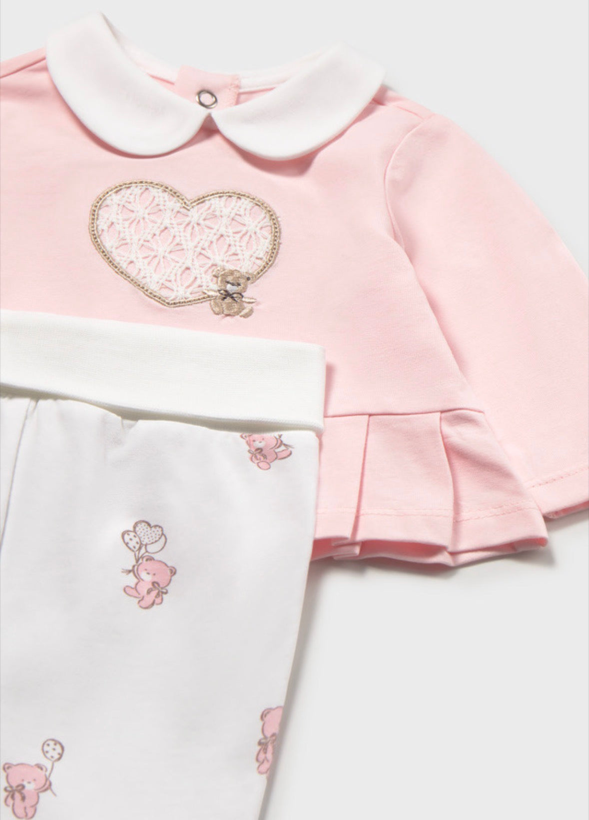 Mayoral Pink Bear Heart Trouser Set