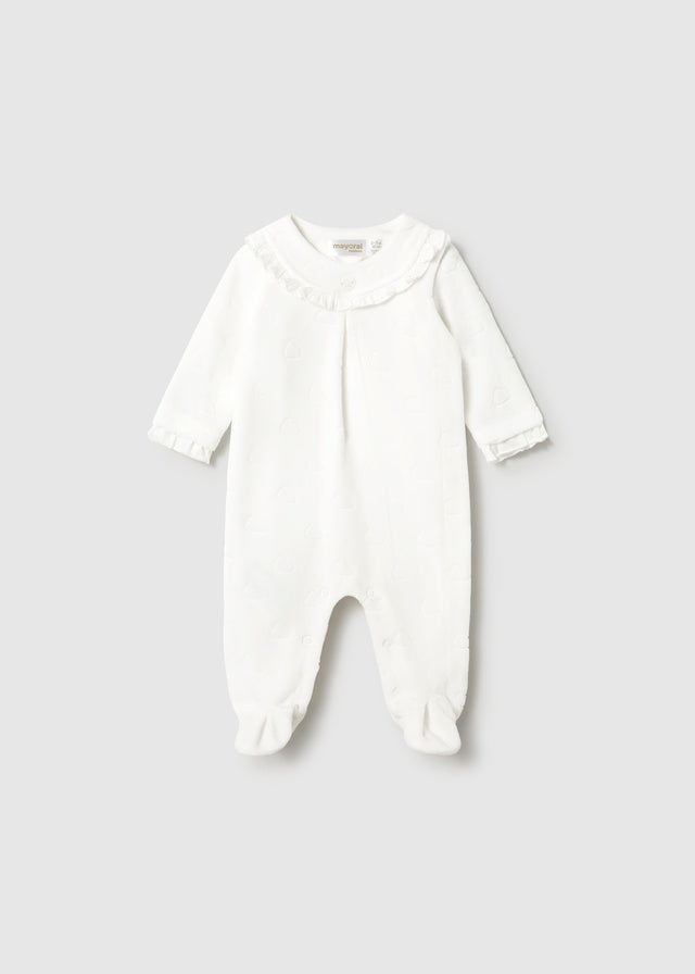 Mayoral White Velour All in One