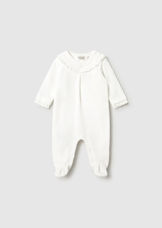 Mayoral White Velour All in One