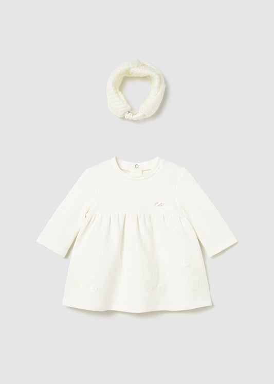 Mayoral White Flower Dress & Headband