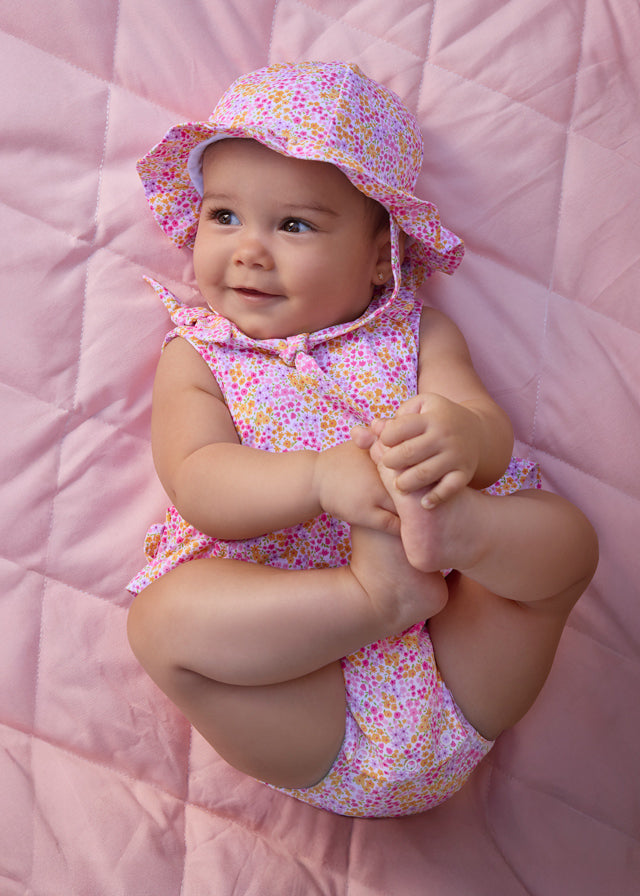 Mayoral Floral Romper & Hat