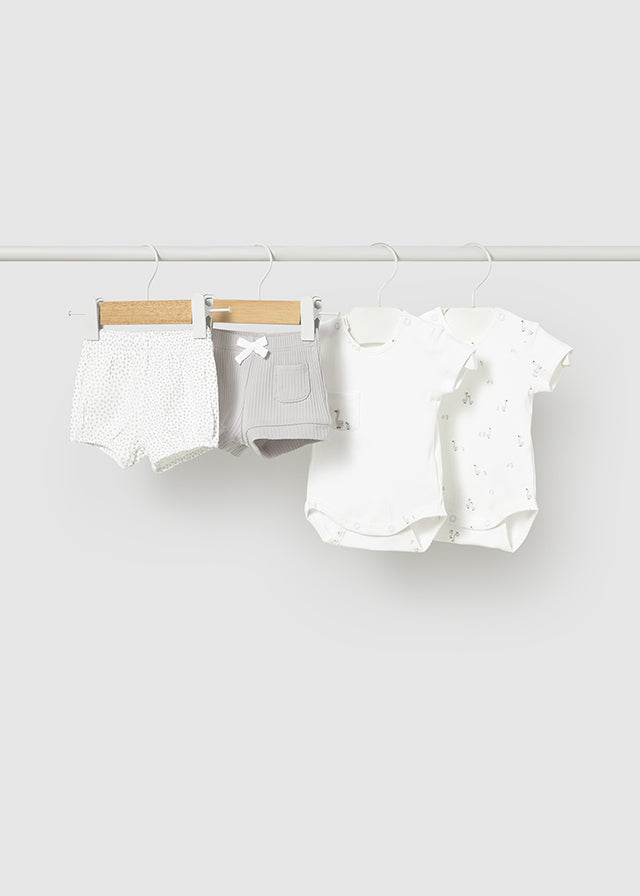 Mayoral Grey Swan Bodysuit Shorts Sets