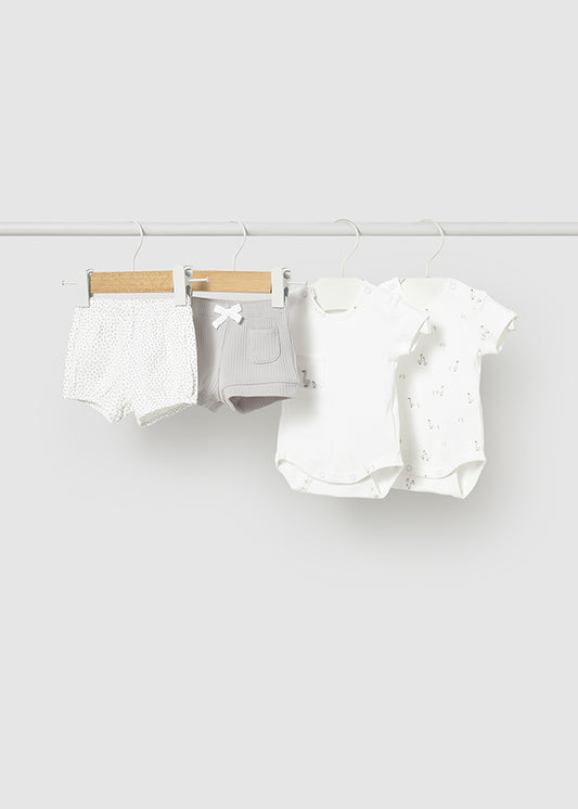 Mayoral Grey Swan Bodysuit Shorts Sets