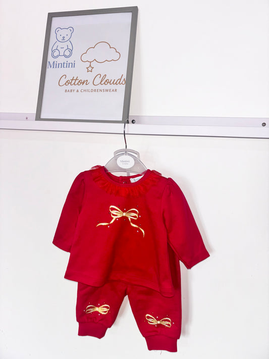 Mintini Red Bow Trouser Set AW25