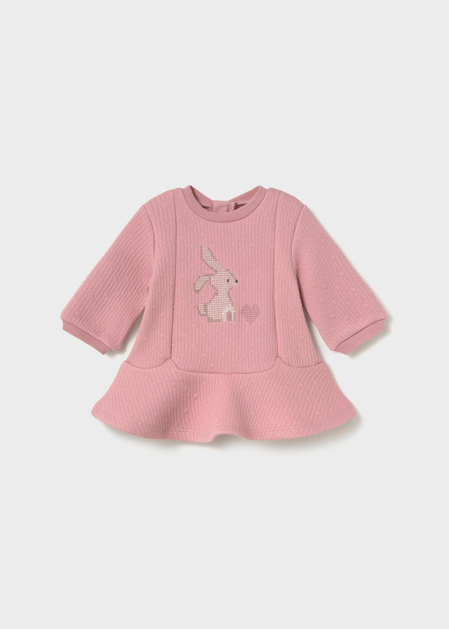 Mayoral Pink Bunny Quilted Dress