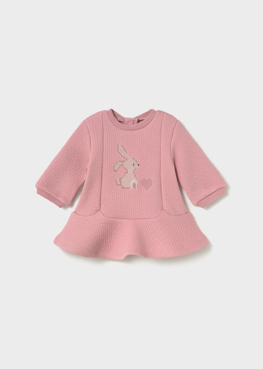 Mayoral Pink Bunny Quilted Dress