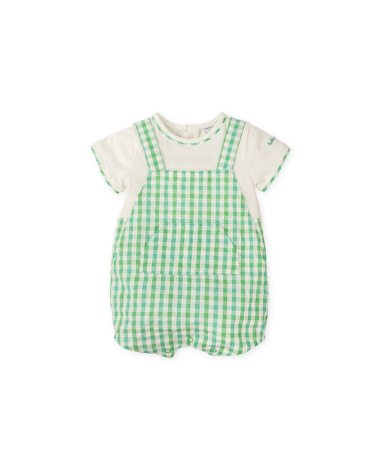 Preorder Tutto Piccolo Green Check Romper