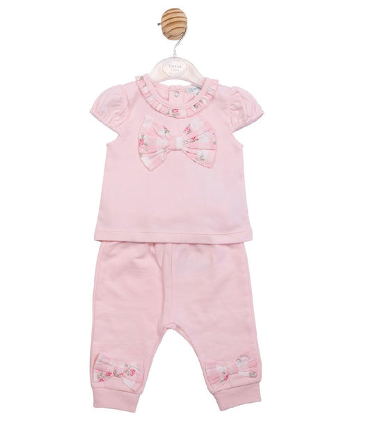 Mintini Pink Bow Trouser Set