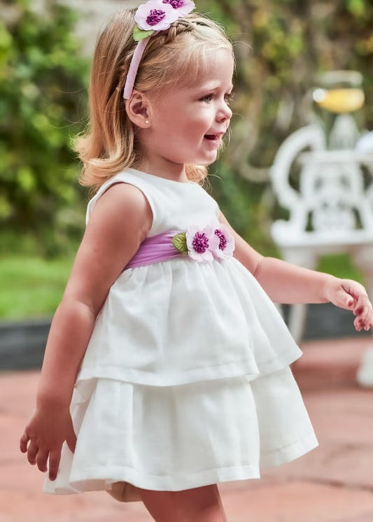Mayoral White Flower Dress & Headband