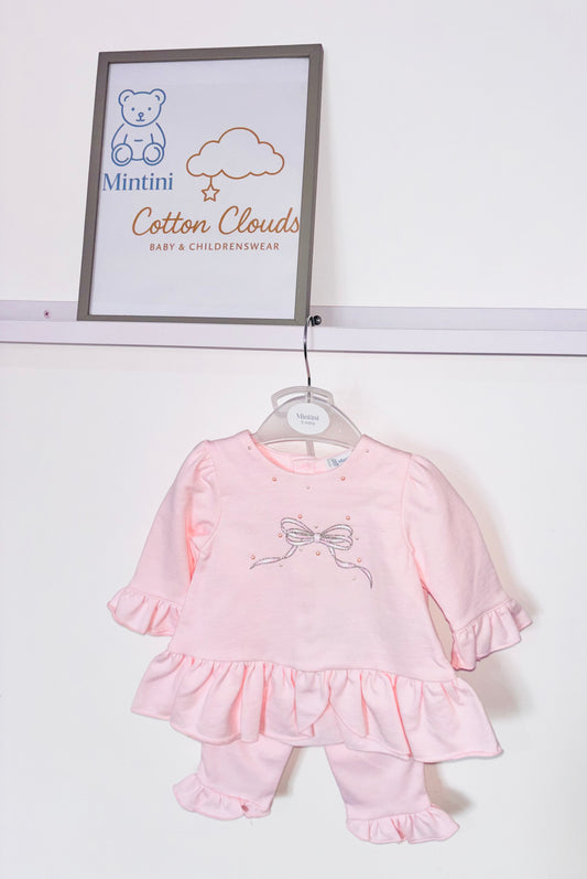 Mintini Pink Bow Trouser Set
