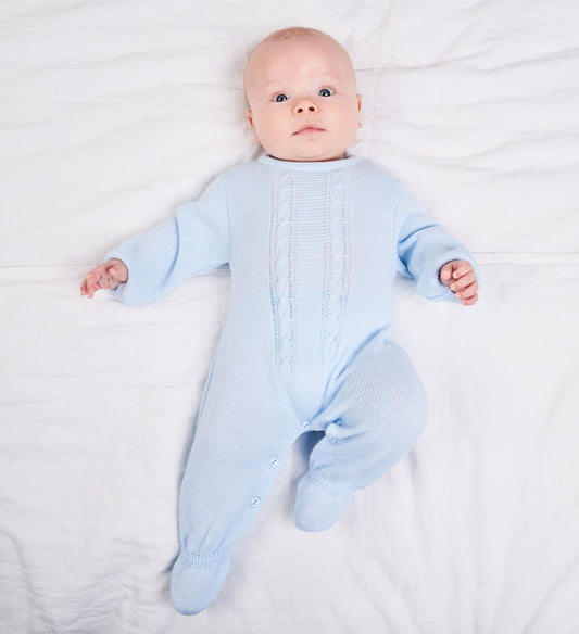 Dandelion Blue Cable Onesie