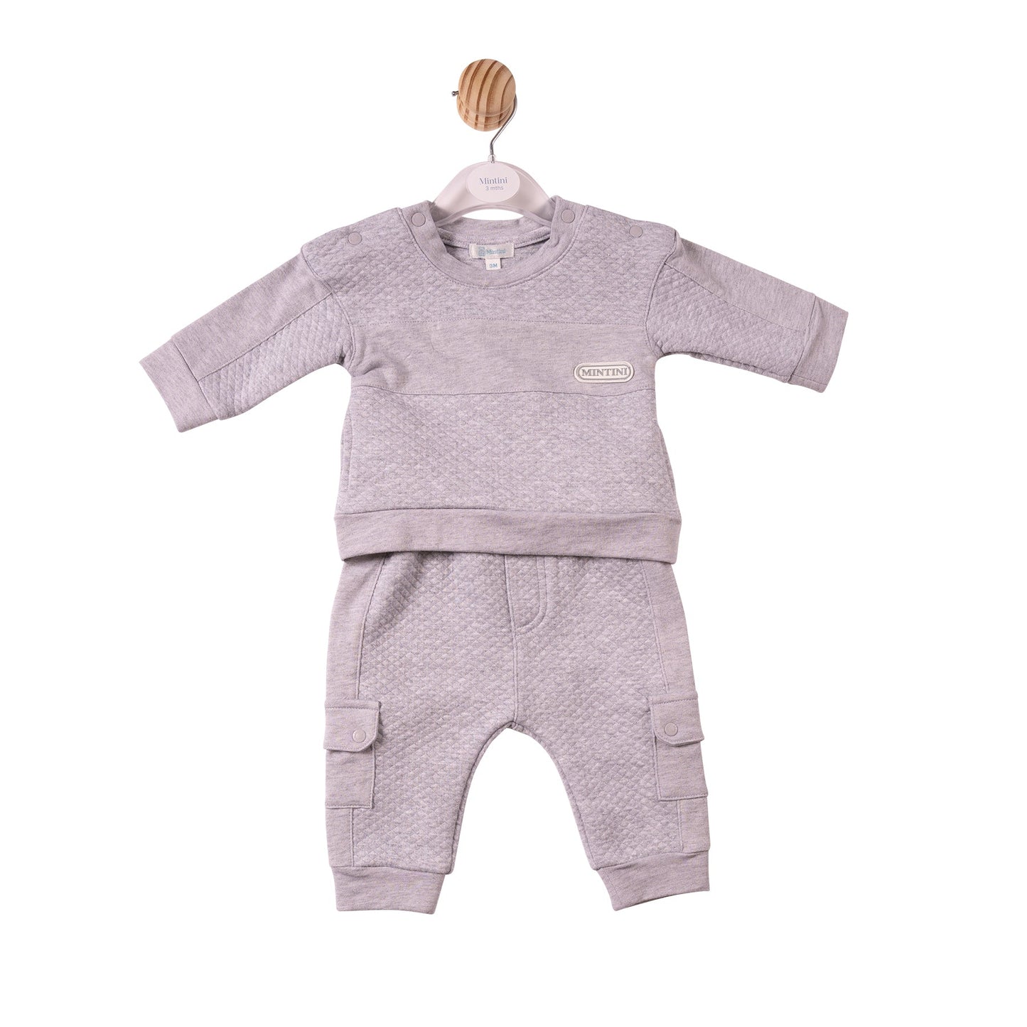 Mintini Grey Jacquard Jogsuit