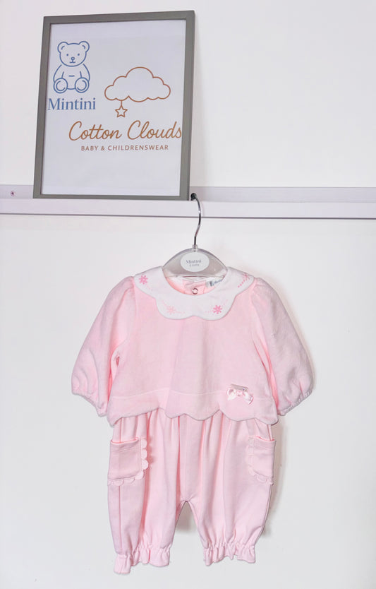 Mintini Velour Pink AW25 All in One