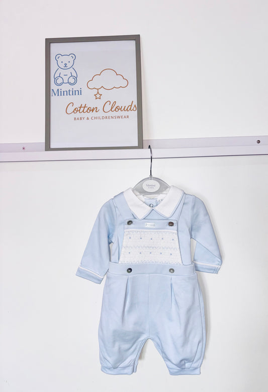 Mintini Smock Blue Dungaree Set AW25