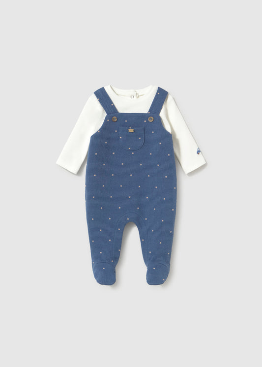 Mayoral Navy Dungaree Romper