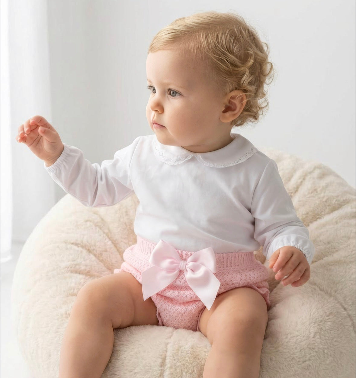 Pex Pink Bow Knitted Jam Pant Set