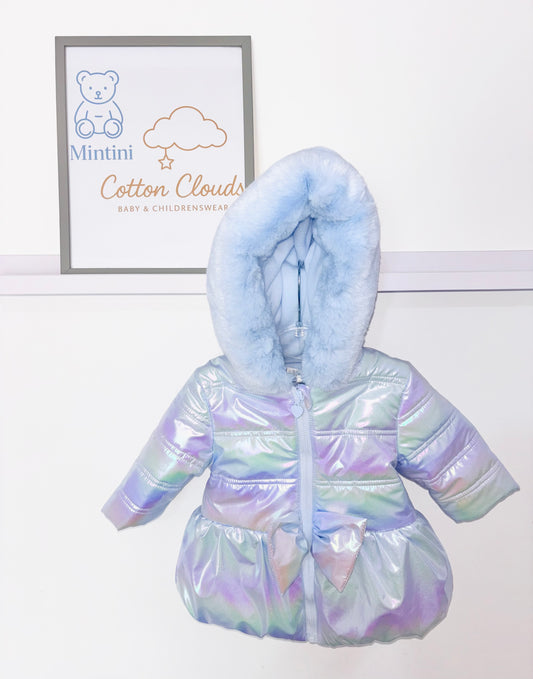 Mintini Blue AW25 Iridescent Coat