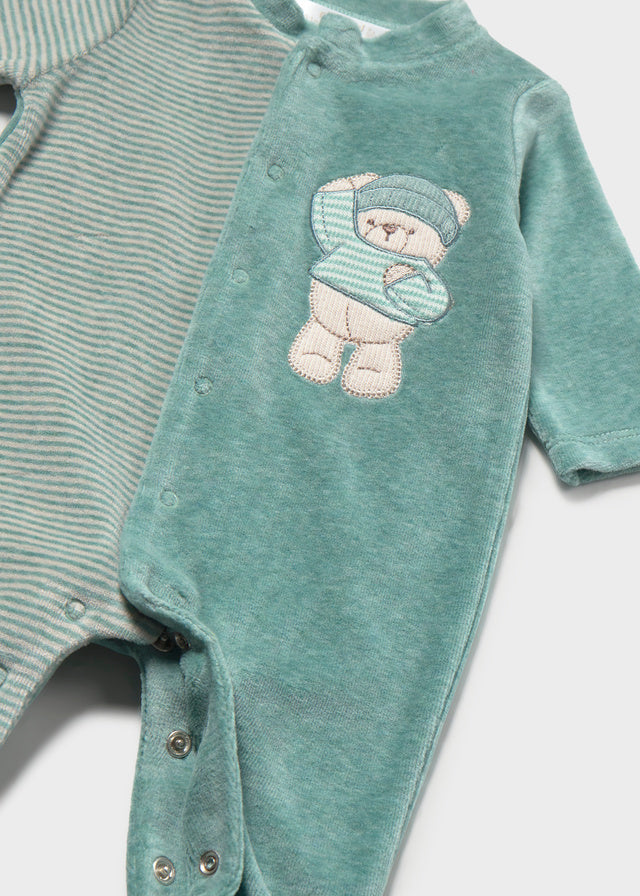 Mayoral Bear Velour Onesie