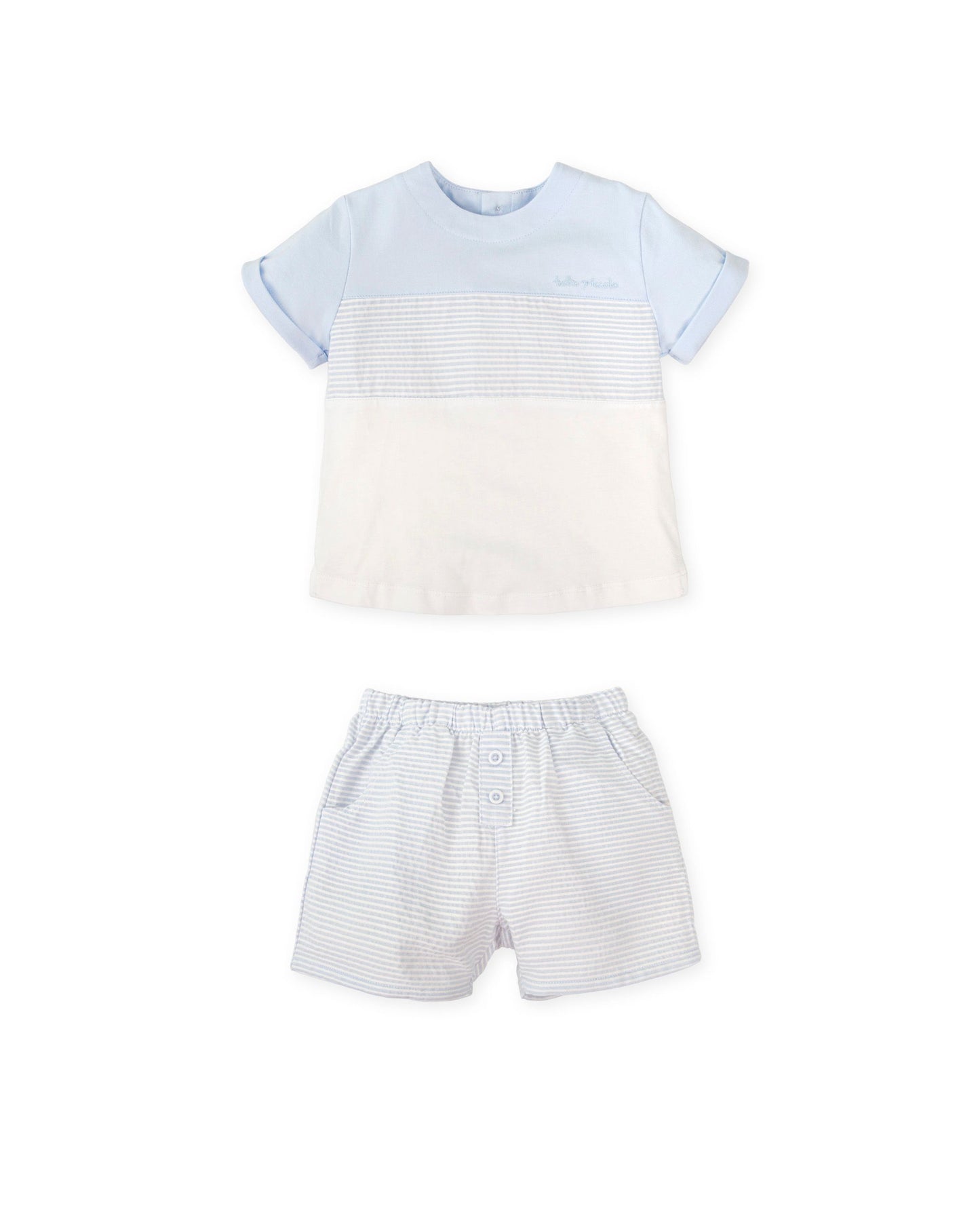 Preorder Tutto Piccolo Blue Stripe Tshirt Set