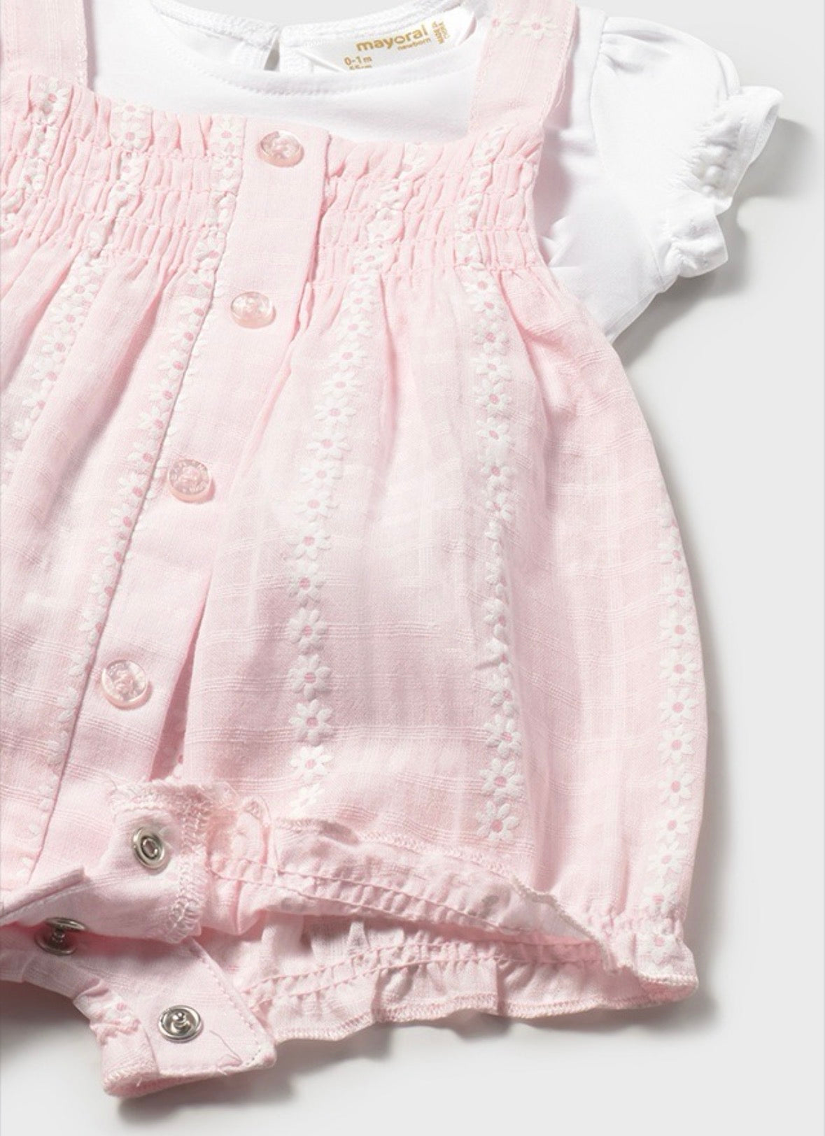 Mayoral Pink Floral Dungaree Set