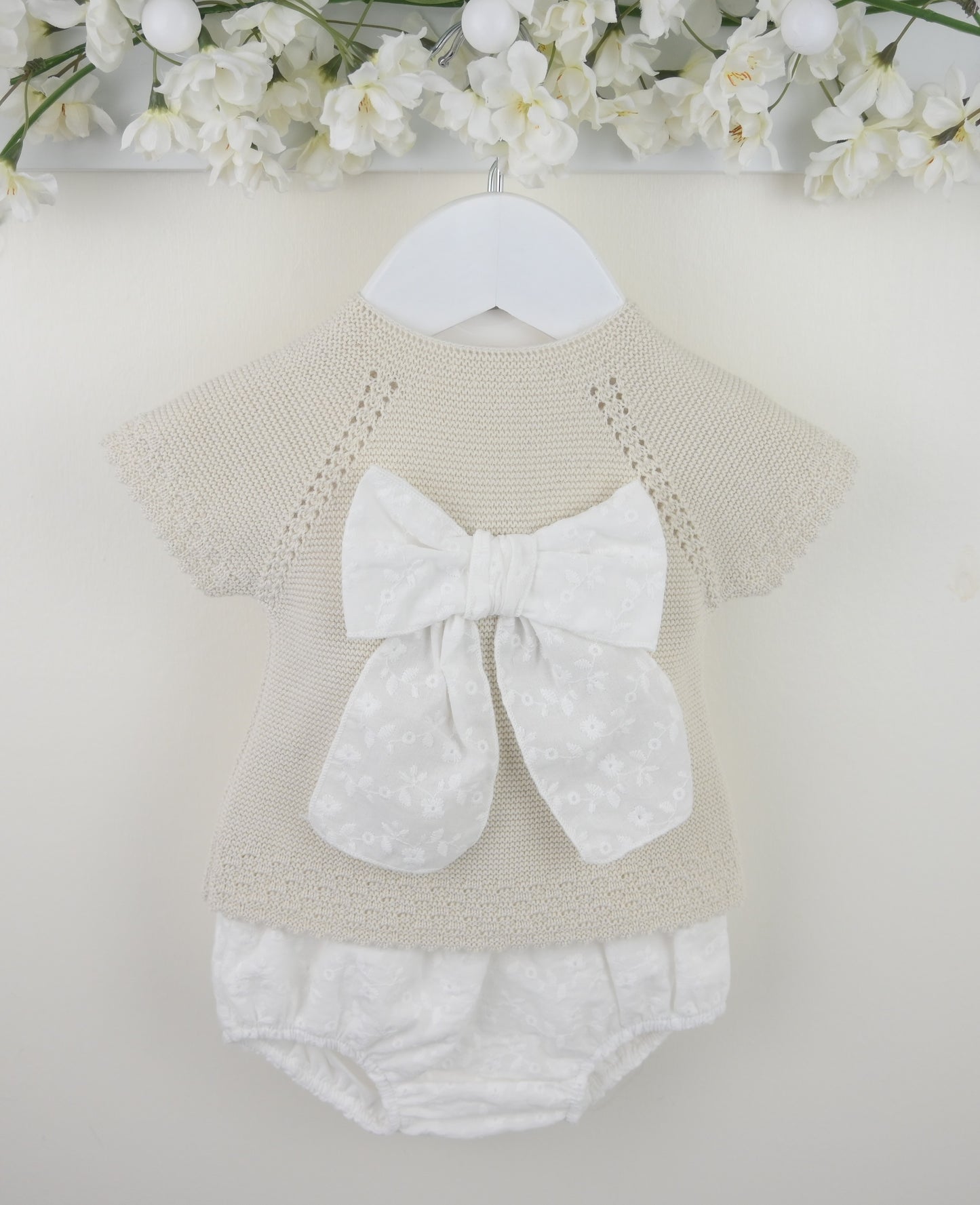 Pex Beige Sylvie Bow Suit