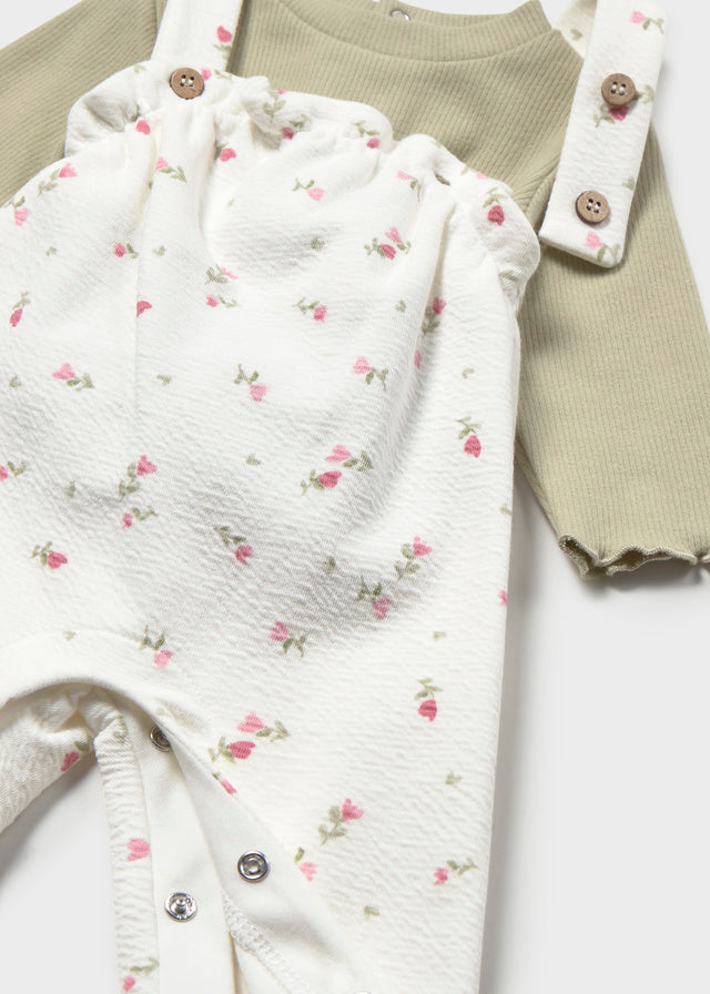 Mayoral Sage Floral Dungaree