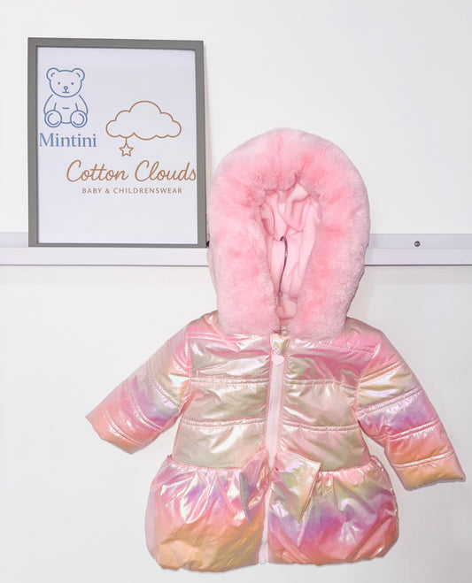 Mintini AW25 Pink Iridescent Coat