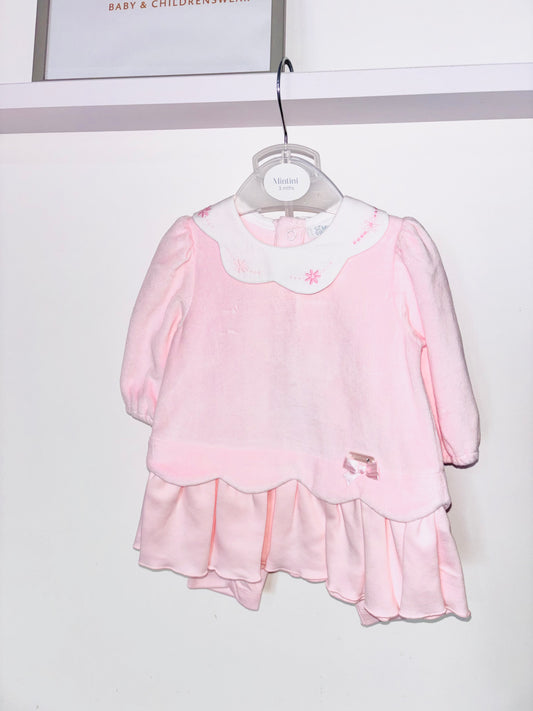 Mintini Pink Velour Tunic Set AW25