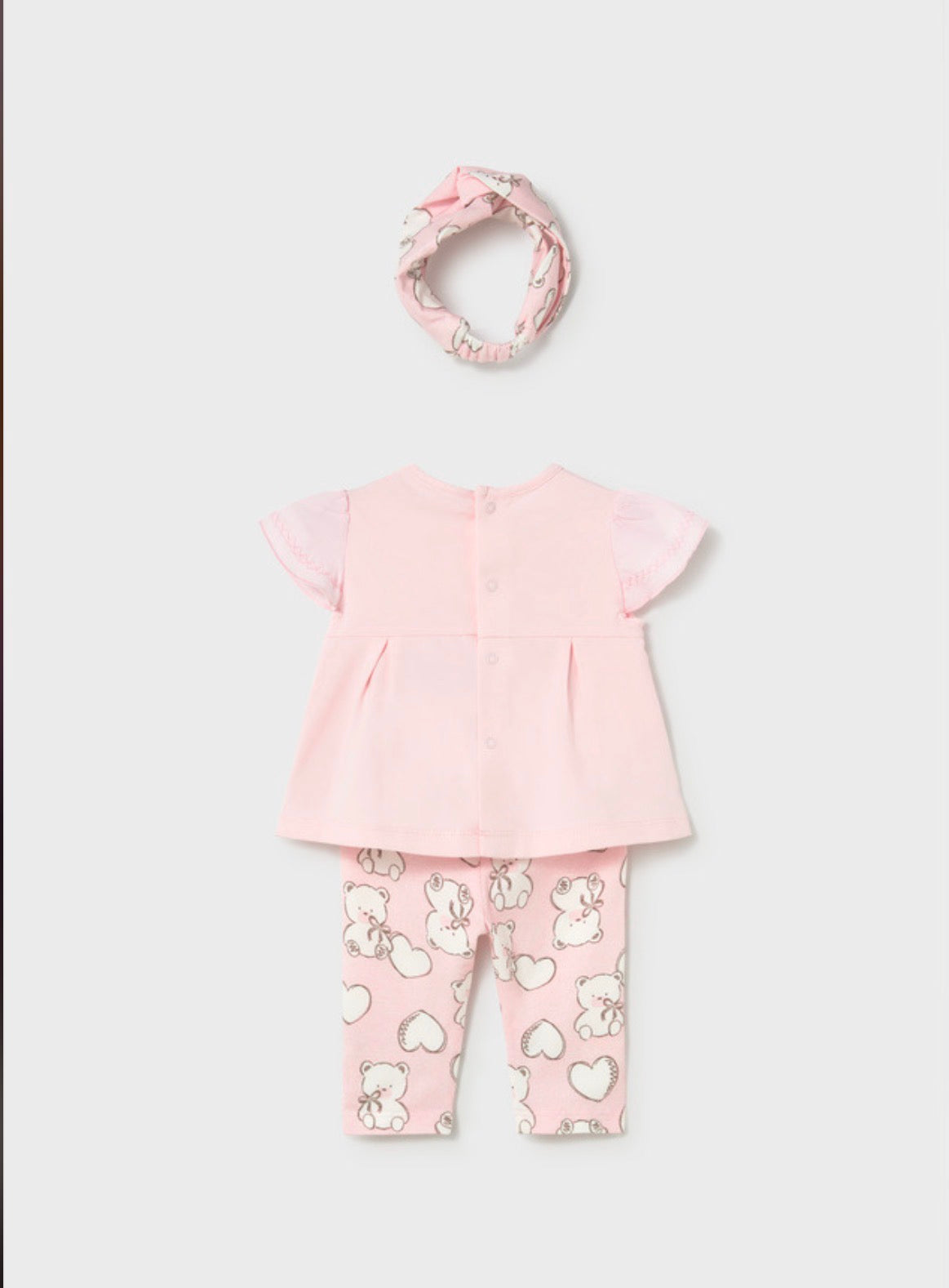 Mayoral Pink Bear & Heart Legging Set