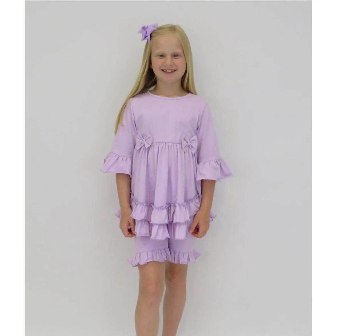 Harris kids lilac frill short set