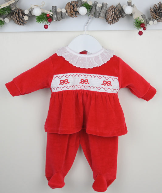 Pex Red Bow Trouser Set