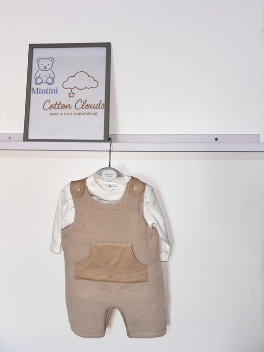 Mintini Beige AW25 Dungaree Set
