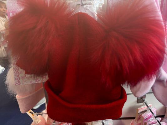 Red Double Pom Hat