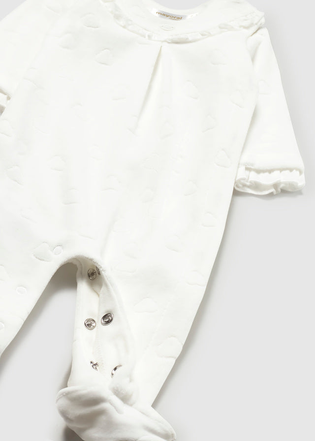 Mayoral White Velour All in One