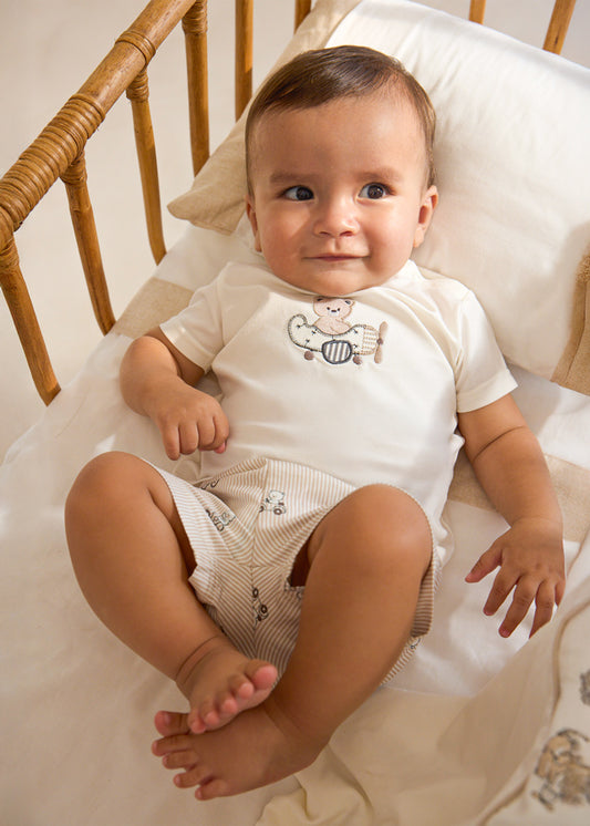 Mayoral Beige Plane Shorts Set